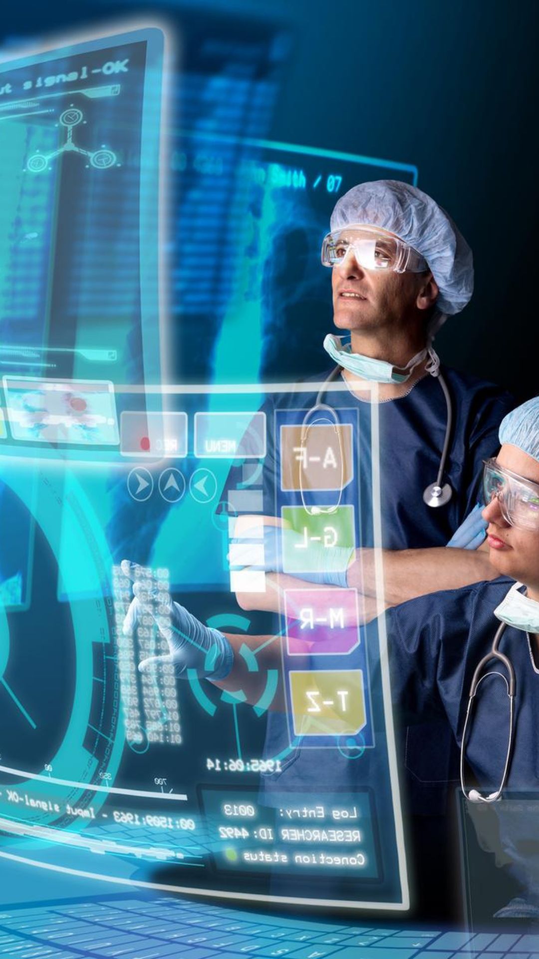 Clinicians reviewing patient data